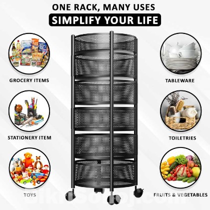 6 Layer Round Shape Kitchen Rack